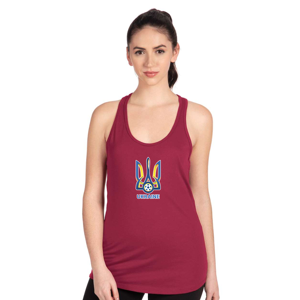 Women's Ukraine National Football Soccer Team Next Level Ideal Racerback Tank